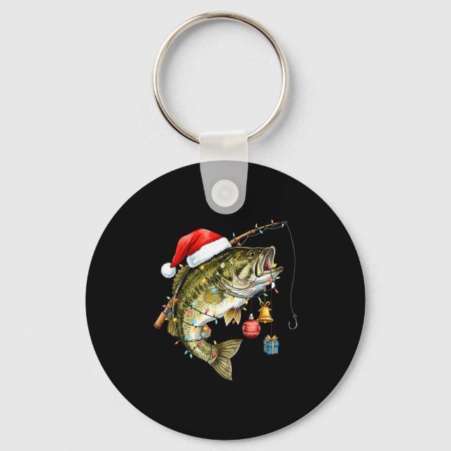 Llavero B Fish Festive Lights Christmas Funny Fishing Long (Anverso)