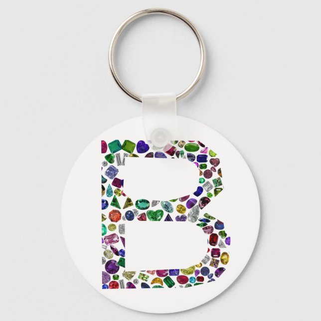 Llavero B Gemstone inicial (Anverso)