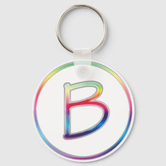 Llavero B Monogram Rainbow Keychain
