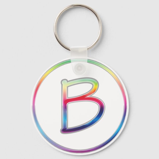 Llavero B Monogram Rainbow Keychain (Anverso)