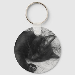 Llavero B&W - Gato Durmiendo