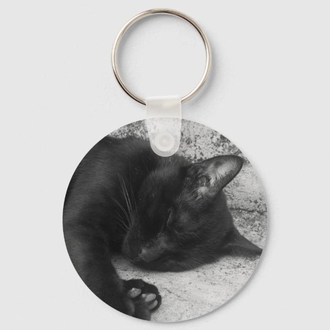 Llavero B&W - Gato Durmiendo (Anverso)