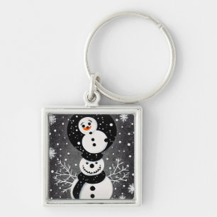 Llavero B&W Snowman Balancing Act