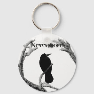 Llavero B&W Winter Raven Edgar Allan Poe Nevermore