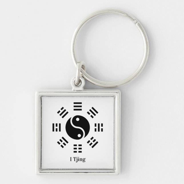 Llavero Ba Gua, ocho trigramas, personalizable Yin yang (Frente)