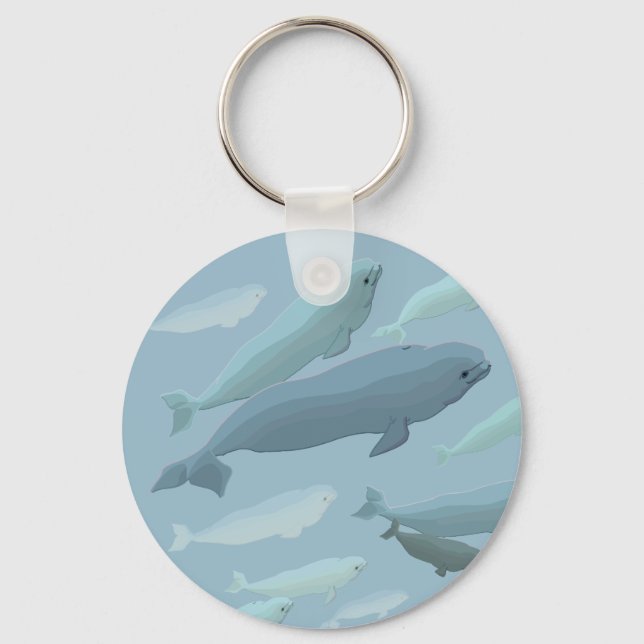 Llavero Baby Beluga Whale Keychain Regalos de arte de ball (Anverso)