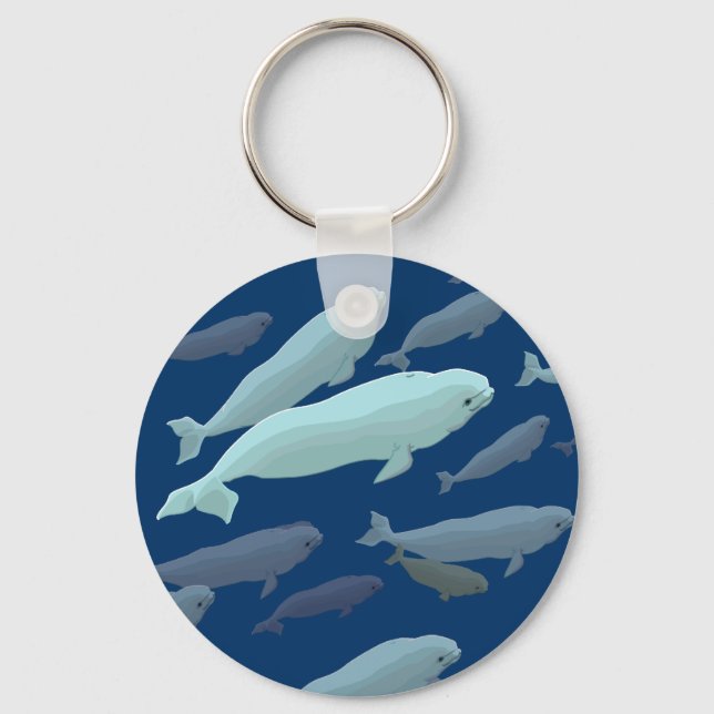 Llavero Baby Beluga Whale Keychain Regalos de arte de ball (Anverso)