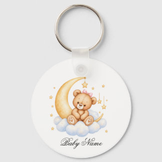 Llavero Baby Birth Custom Monogram Parents Keychain