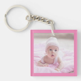 Llavero Baby Boy 'n Chica, Pink 'n Blue Two Photo Keychain