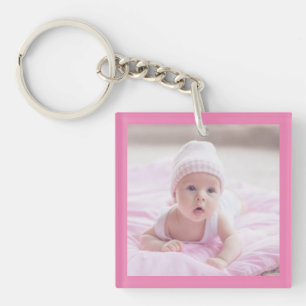 Llavero Baby Boy 'n Chica, Pink 'n Blue Two Photo Keychain