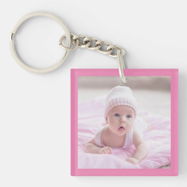 Llavero Baby Boy 'n Chica, Pink 'n Blue Two Photo Keychain (Frente)
