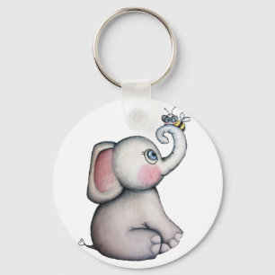 Llavero Baby Elephant with Bee Keychain