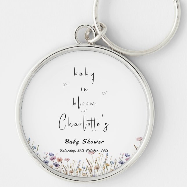 Llavero Baby In Bloom Wildflower Baby Shower (Frente)