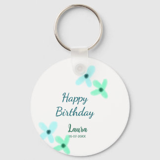 Llavero Baby kids 1st birthday add name blue green pastel 