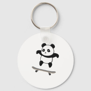 Llavero Baby Panda Skateboard
