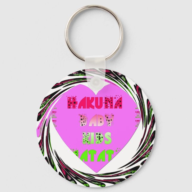 Llavero Baby Pink  Hearts Hakuna Matata Baby Kids Design.p (Anverso)