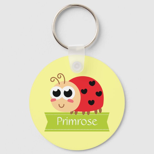 Llavero Baby Shower: Bebé lindo y insecto con manchas card (Anverso)