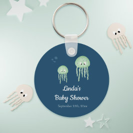 Llavero Baby Shower Blue Under Sea Jellyfish