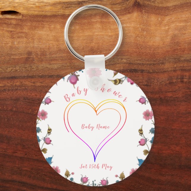 Llavero Baby Shower Heart (Anverso)