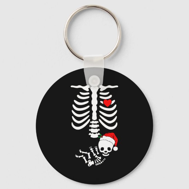 Llavero Baby Shower Skeleton Christmas Santa Pregnancy Ann (Anverso)
