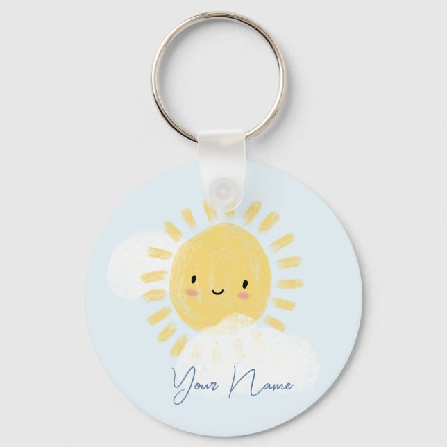 Llavero Baby Shower Sunshine personalizado de primer cumpl (Anverso)