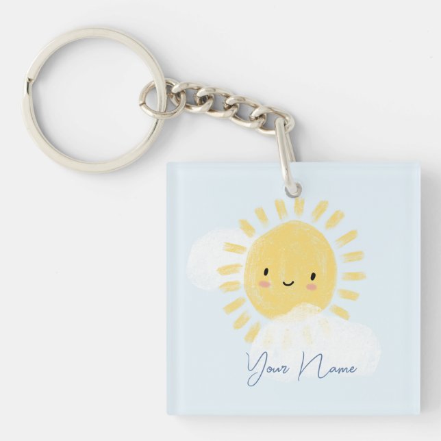 Llavero Baby Shower Sunshine personalizado de primer cumpl (Frente)