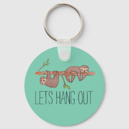 Llavero Baby Sloths hanging on Tree Pattern