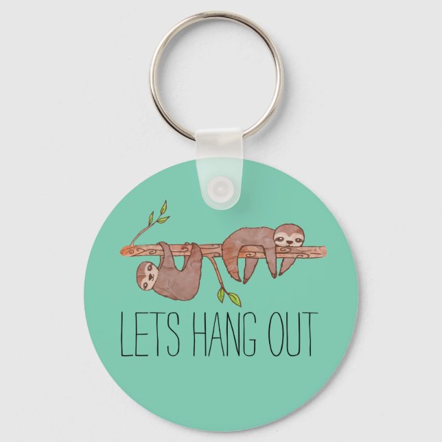Llavero Baby Sloths hanging on Tree Pattern (Anverso)