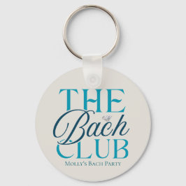 Llavero Bach Club Moderna Fiesta de Bachelorette Azul
