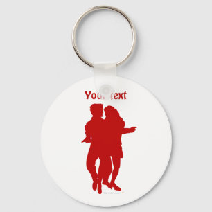 Llavero Bachata Latin Dancers Silhouette Personalizado