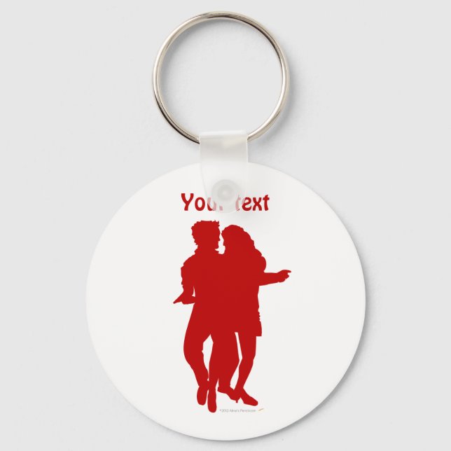 Llavero Bachata Latin Dancers Silhouette Personalizado (Anverso)