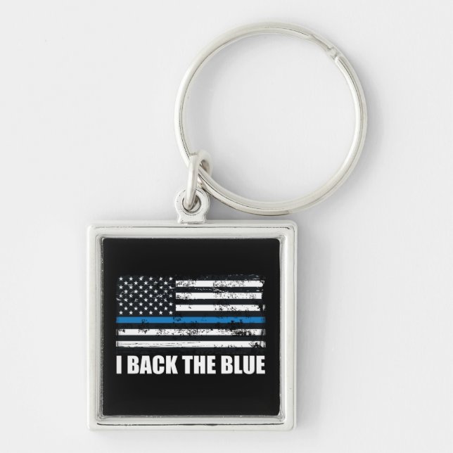 Llavero Back the Blue Thin blue line USA Flag MAGA WWG1WA (Frente)