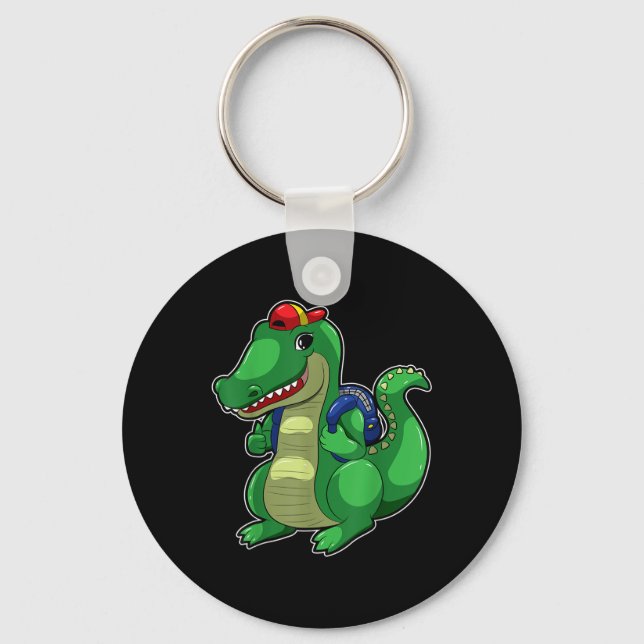 Llavero Back To School Cute Crocodile Funny Croc Backpack  (Anverso)