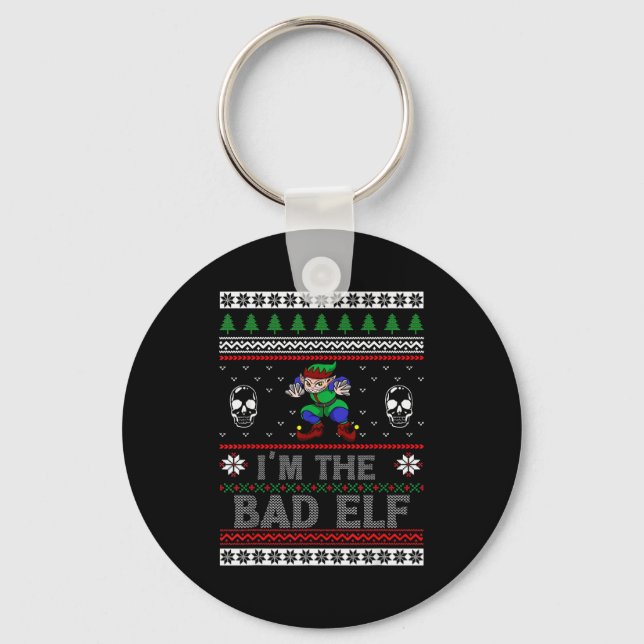 Llavero Bad Elf Ugly Christmas For Elves Lover  (Anverso)