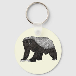 Llavero Badass Honey Badger Actitud intrépida Arte Animal
