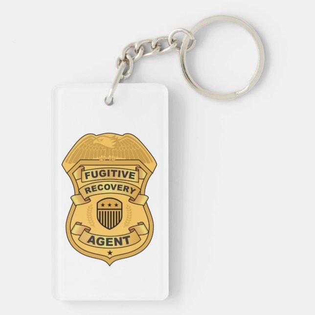LLAVERO BADGE DE AGENTE DE RECUPERACIÓN FUGITIVA (Atrás)