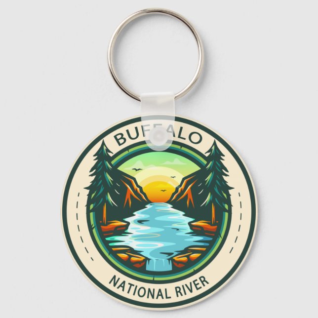 Llavero Badge del río nacional de búfalo Arkansas (Anverso)