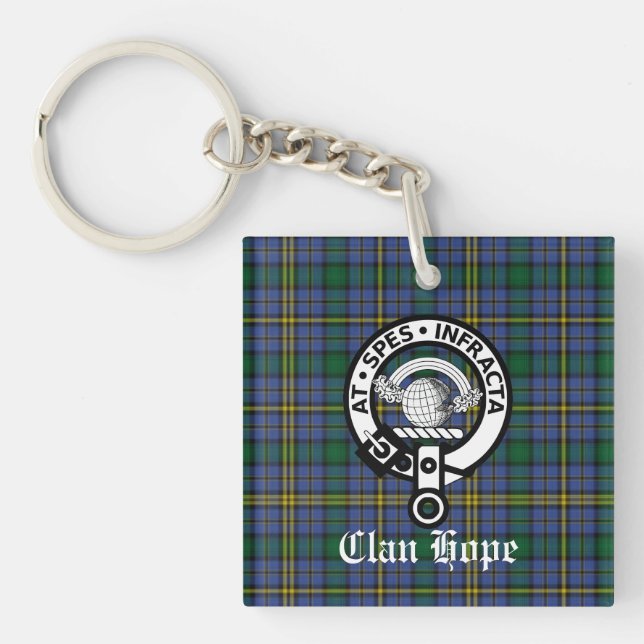 Llavero Badge Escudo de la Esperanza de Clan y Tartán (Frente)