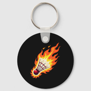 Llavero Bádminton Ardiente Volante en Llamas en Cendias