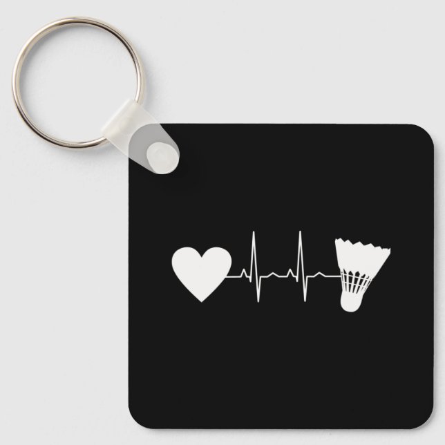 Llavero Badminton Ball Heartbeat (Anverso)