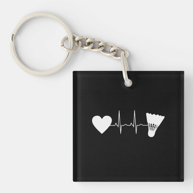 Llavero Badminton Ball Heartbeat (Frente)