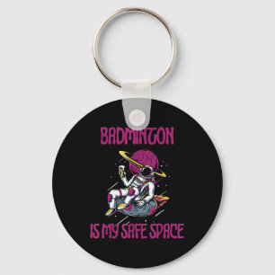 Llavero Badminton es mi espacio seguro, Astronauta Racket 