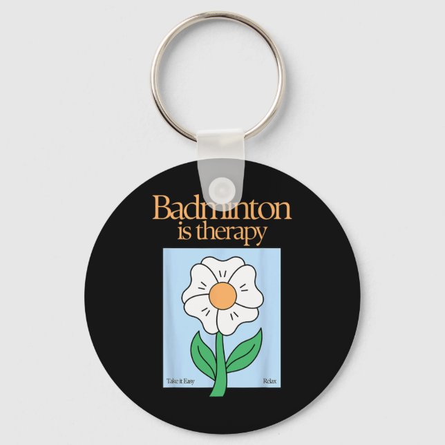 Llavero Badminton es Terapia Racket Stress Relief Mi (Anverso)