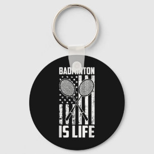 Llavero Badminton Es Vida - Vintage Bandera Estadounidense