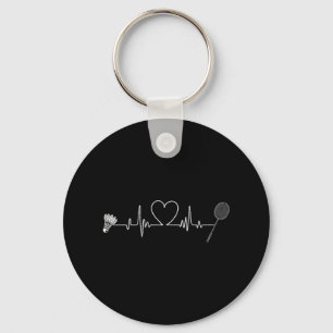Llavero Badminton Heartbeat Funny Badminton