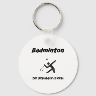 Llavero Badminton La Lucha Es Muy Graciosa Camiseta_1