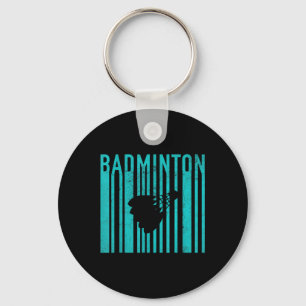 Llavero Bádminton Vintage - Jugador de Bádminton Retro - B