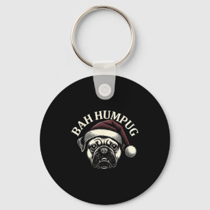 Llavero Bah Humpug Pug Divertido Navidad Perro Gruñón Aman