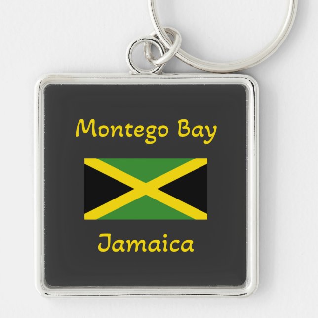 Llavero Bahía Montego Jamaica - Bandera jamaiquina (Frente)