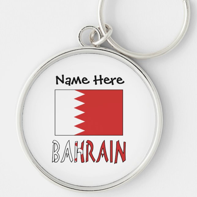 Llavero Bahrain and Bahraini Flag Personalized  (Frente)